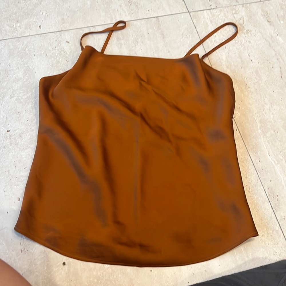 Satin rust orange Abercrombie top (silk)